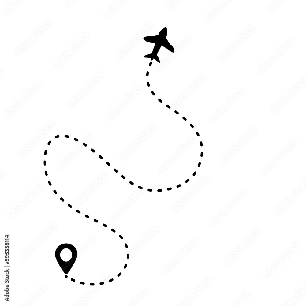Route map plane illustration 