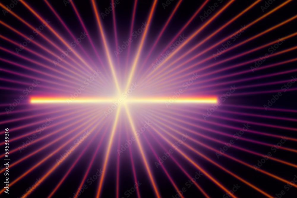 Obraz premium Neon lights retro cyberpunk lasers and light overlays isolated on black background