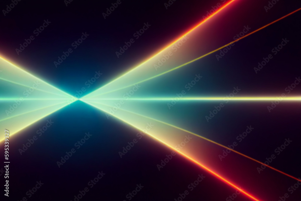 Neon lights retro cyberpunk lasers and light overlays isolated on black background