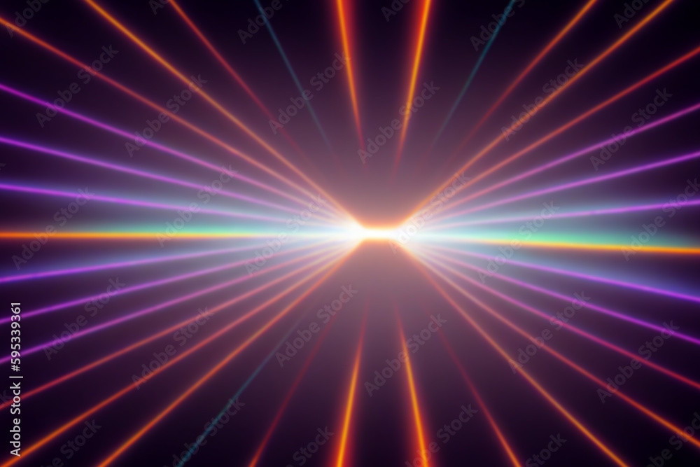 Obraz premium Neon lights retro cyberpunk lasers and light overlays isolated on black background