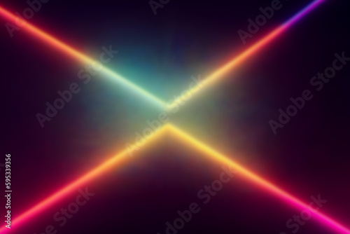 Wallpaper Mural Neon lights retro cyberpunk lasers and light overlays isolated on black background Torontodigital.ca