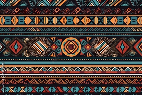 ethnic seamless pattern. traditional ornament background. generative AI