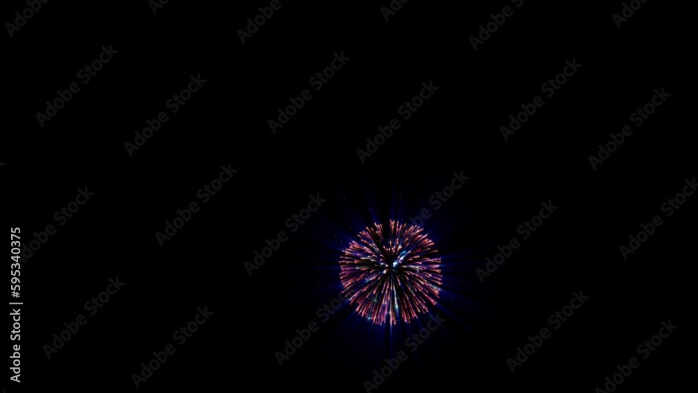 Firework effect on isolated black background Firework effect on isolated black background