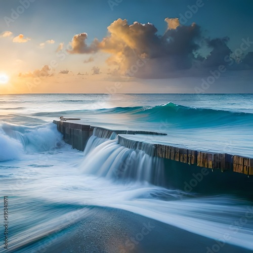 Waterfall showing it s turbulent nature 