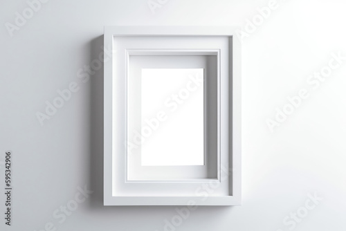 Modern White Frame With Clean Line. Blank Frame, Png.. Generative AI