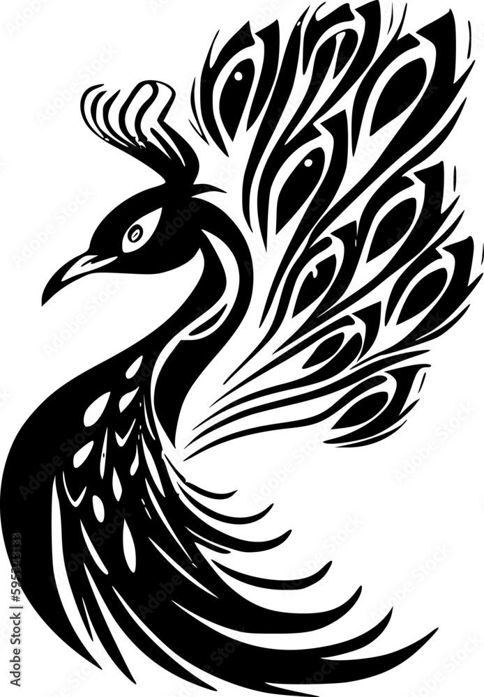 Fototapeta premium Peacock - Minimalist and Flat Logo - Vector illustration