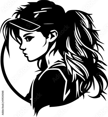 Softball - Minimalist and Flat Logo - Vector illustration