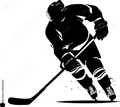 Hockey - Minimalist and Flat Logo - Vector illustration