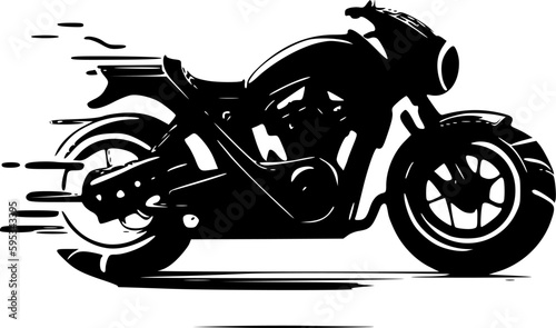 Motorcycle - Minimalist and Flat Logo - Vector illustration