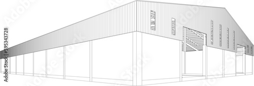 3D illustration of building project