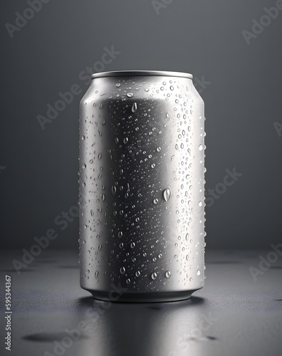 mockup of a flat beer can or soda can, for white application, generated by ai