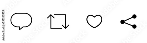 Reply Tweet, Retweet, Like, and Share. Vector illustration