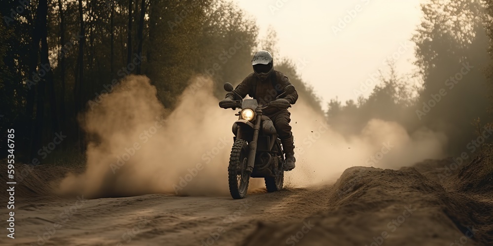 Digital art illustration of motorcross, generative ai