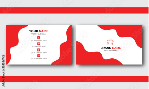 nice business card design, professional business card design, red color business card design,