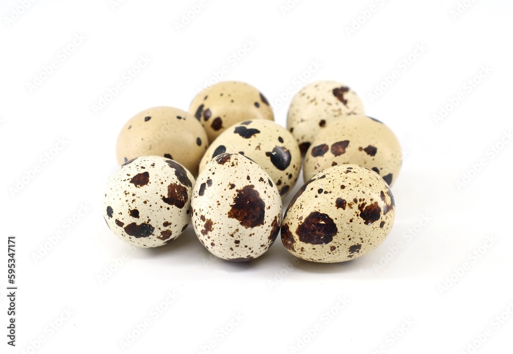 Group of quail eggs on white background. Group of quail eggs on white background.