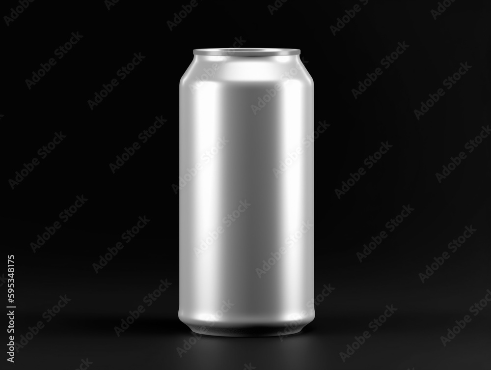 Aluminum can mockup isolated on black background. Aluminum can mockup isolated on black background.