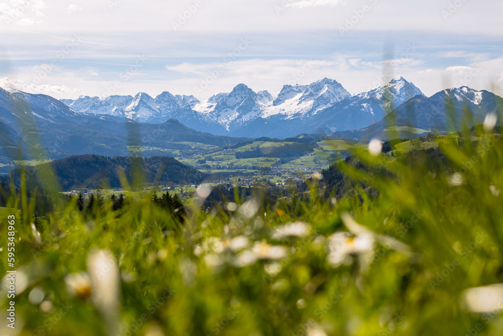 Sunny weather with view to Totes Gebirge, Upperaustria