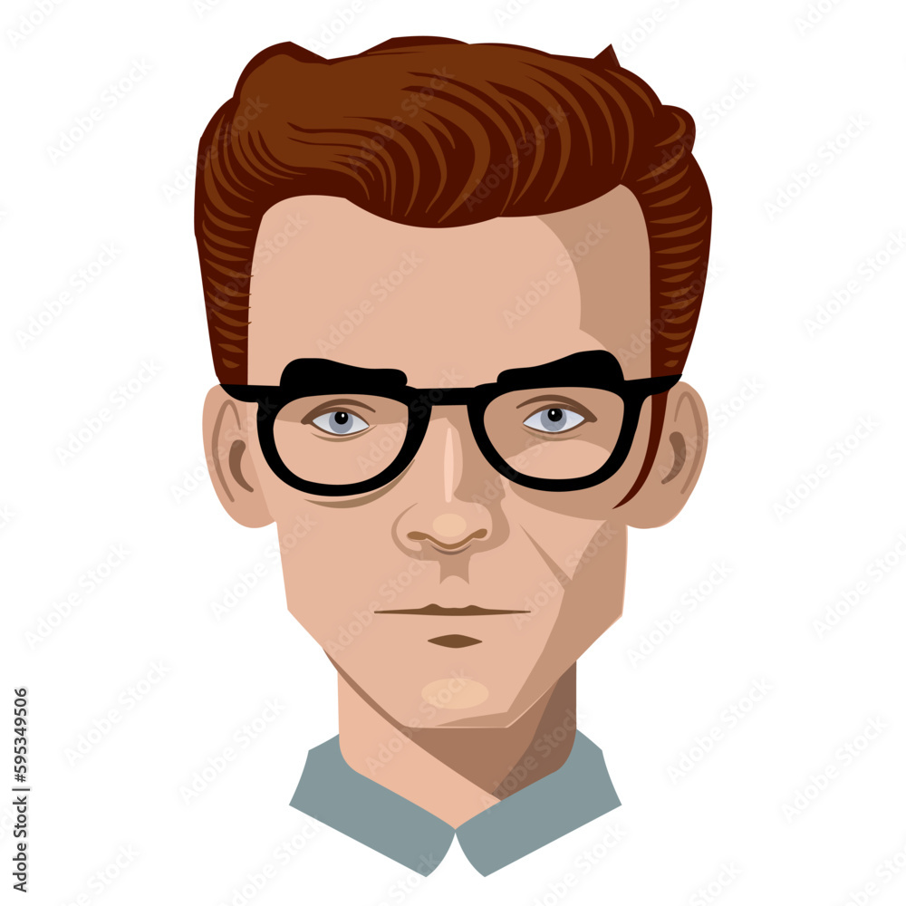 Vintage retro business man with glasses