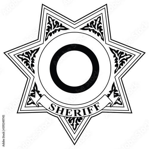Vector illustration of sheriff badge photo