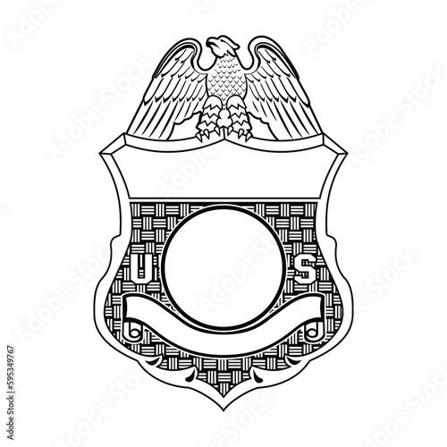 vector illustration of Security Police badge 