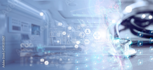 Healthcare and medical doctor working with professional team in physician, nursing assistant, laboratory research and development. Medical technology service to solve people health, Medical
