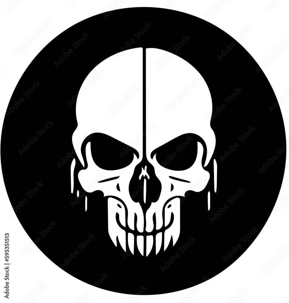 Sci-fi skull logo design in black and white, vector illustration of an alien head, extraterrestrial creature Sci-fi skull logo design in black and white, vector illustration of an alien head, extraterrestrial creature
