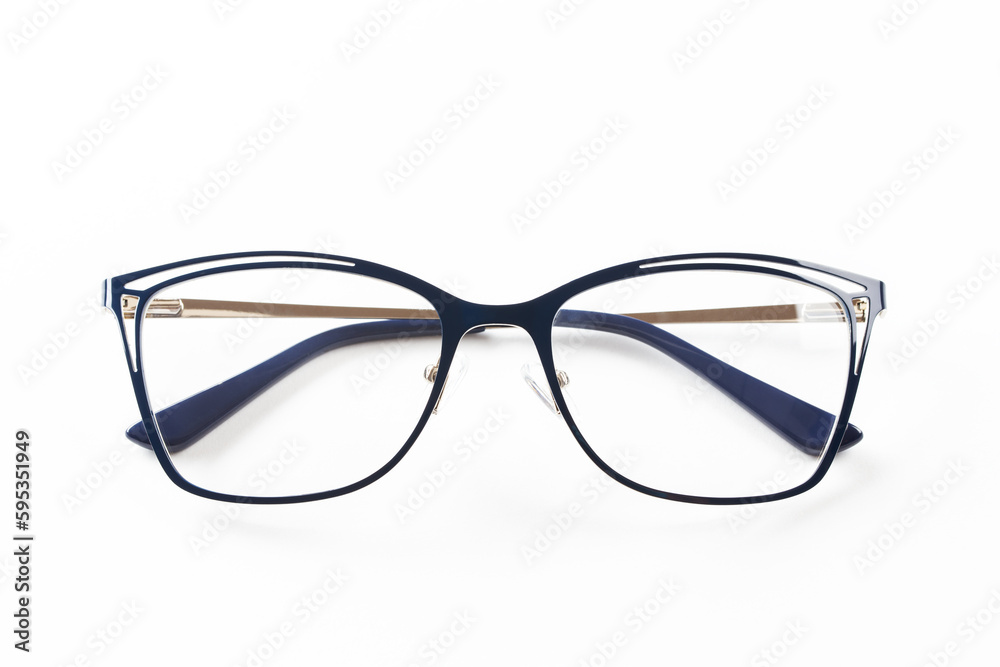 Glasses for vision with transparent glasses, isolated on a white background. Glasses for vision with transparent glasses, isolated on a white background.