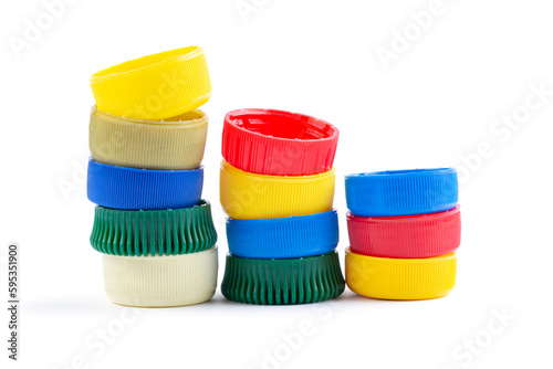 Different color bottle caps, excellent raw material for recycling.
