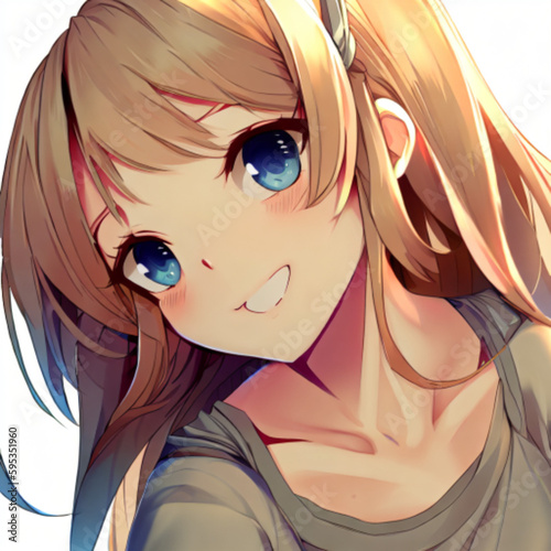 happy anime girl, Generative AI