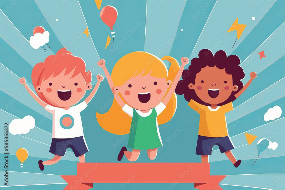 Happy International Children's Day for children's celebration, Generative AI
