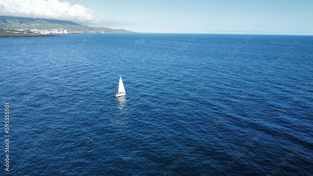Obraz premium Drone landscape view of Sao Miguel, Azores