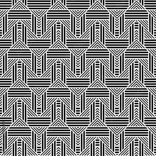 Vector seamless models. Modern stylish texture. Composition from regularly repeating geometrical element. Monochrome, simple. Vector illustrations.