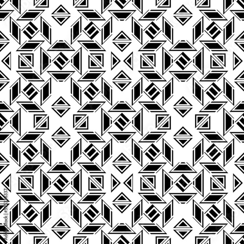 Vector seamless models. Modern stylish texture. Composition from regularly repeating geometrical element. Monochrome, simple. Vector illustrations.