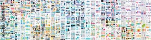 Panel kuchenny z motywem Mega set of infographic elements data visualization vector design template. Can be used for steps, options, business process, workflow, diagram, flowchart, timeline, marketing. Bundle info graphics.