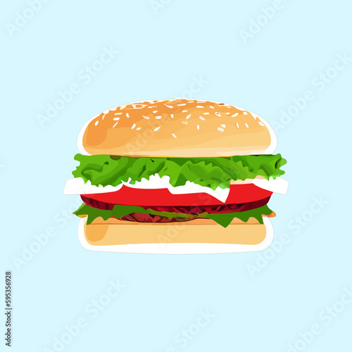 Hamburger clip art flat vector isolated cartoon