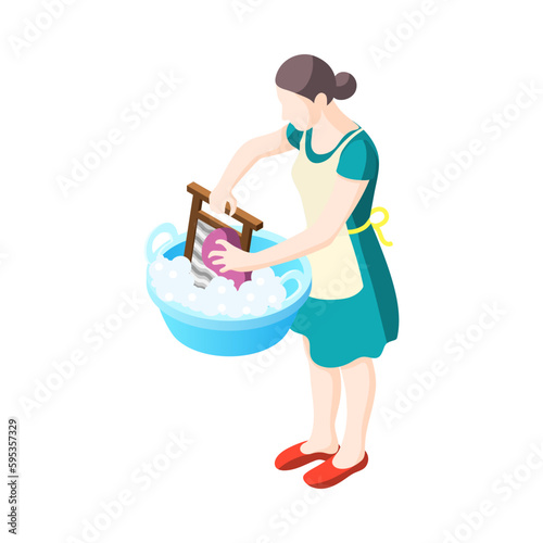 Housewife Isometric Icon