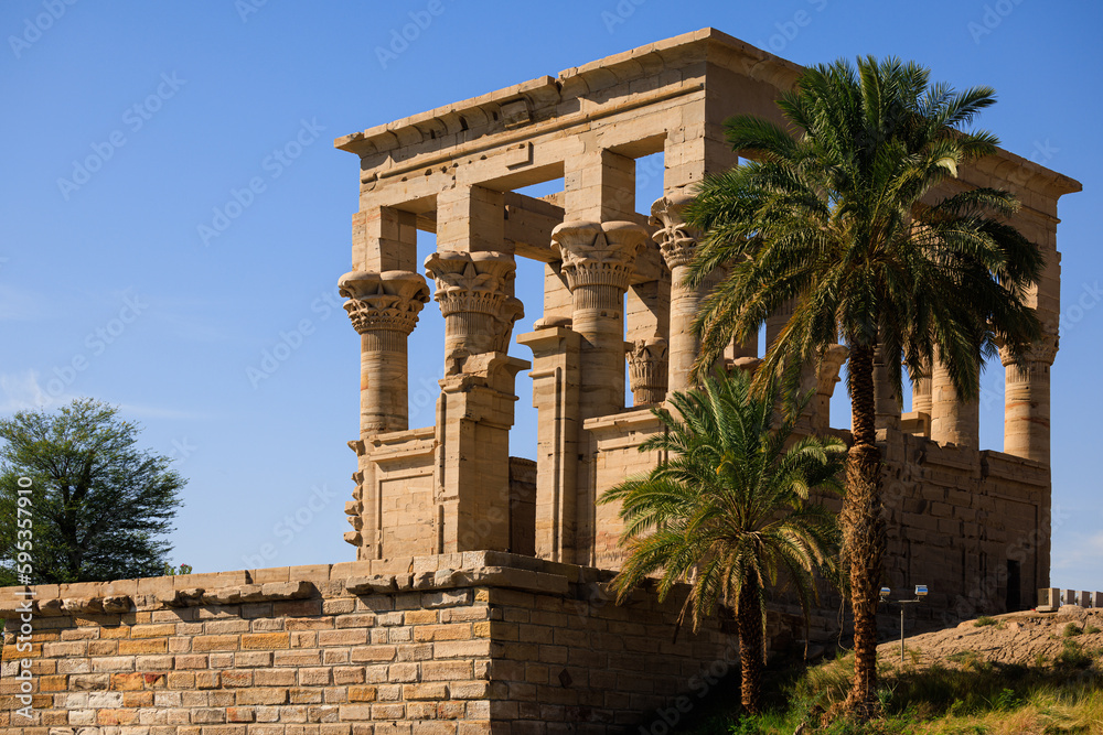 Outdoor overview of Isis temple in Philae - Aswan - Egypt