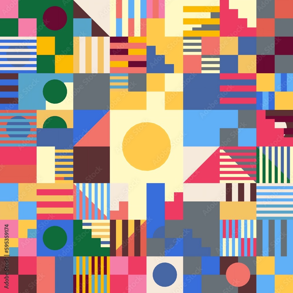 Abstract Geometric Fractal Colorful Pattern Bright Retro Texture Background Abstract Geometric Fractal Colorful Pattern Bright Retro Texture Background