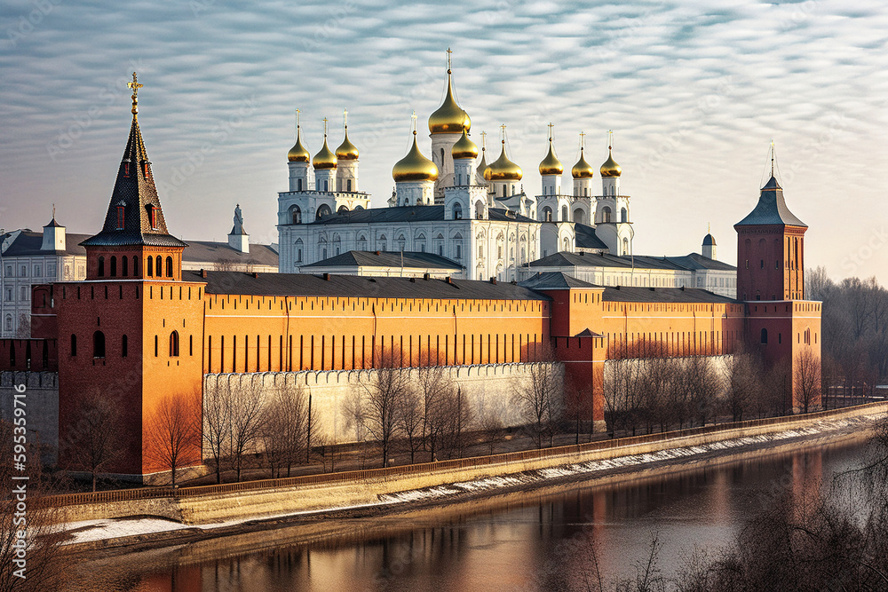Photograph of impressive Kremlin - generative AI