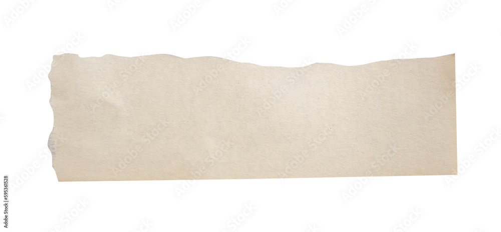 Ripped paper piece on transparent background. Torn paper png.