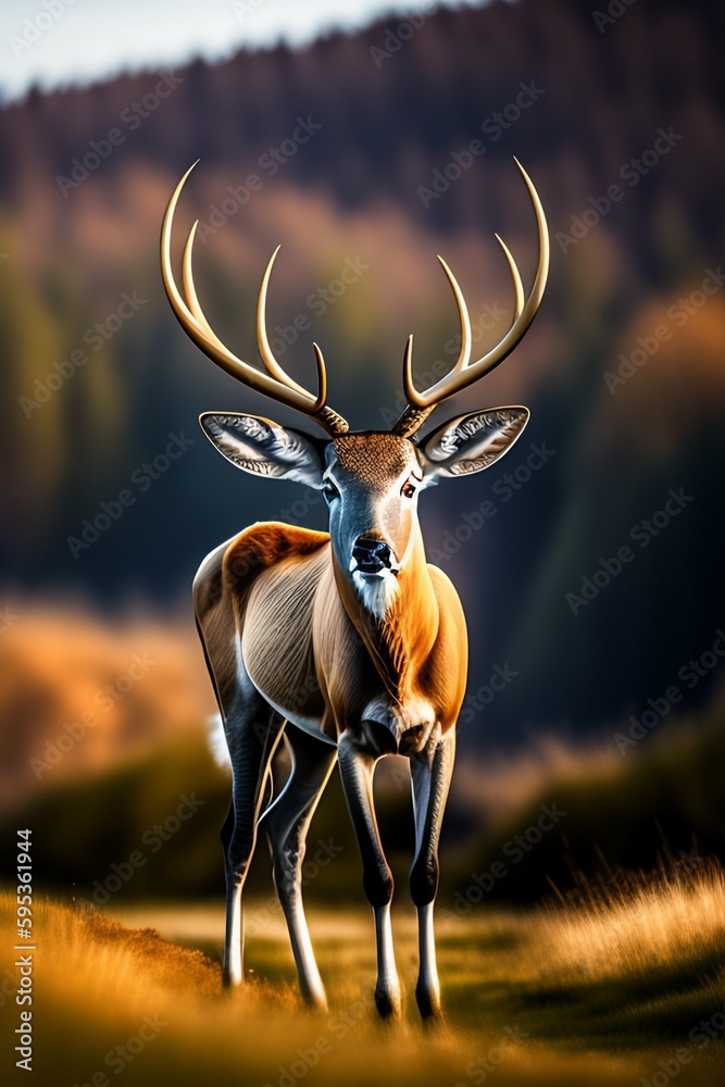 reh am Stehen beim Wandern , Anischt von Hinten, Herbstlicher Wald reh am Stehen beim Wandern , Anischt von Hinten, Herbstlicher Wald