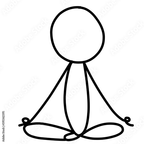 Cute stickman cartoon icon Warming Gesture