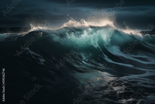 Representation of oceanic waves in the digital realm. Generative AI