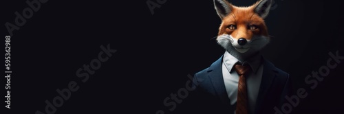 fox in business suit isolated, generative ai