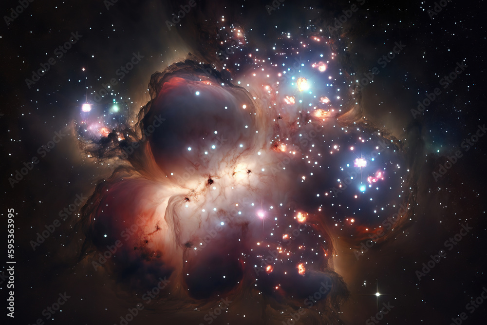 Cluster of stars. Fantasy galaxy generative AI background Cluster of stars. Fantasy galaxy generative AI background