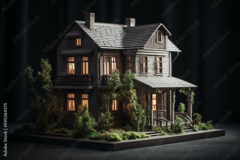 3D house model. Generative AI