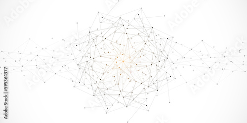 Abstract fractal background and geometric pattern with connecting dots and lines