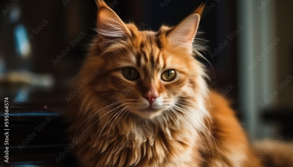 Portrait of a beautiful cat close up. Generative AI