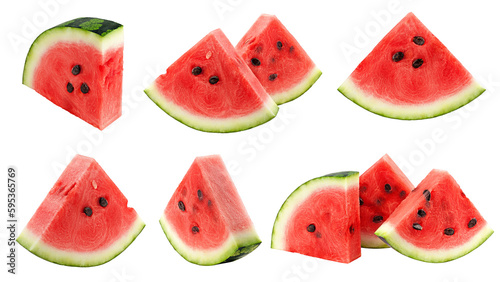 Photo Watermelon isolated on white background, full depth of field