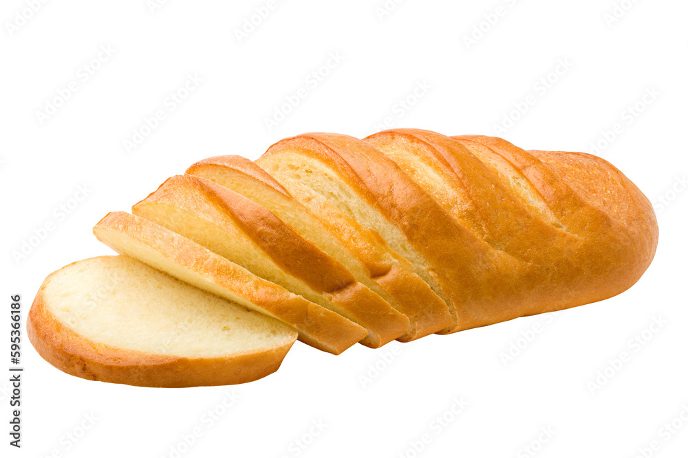 bread, long loaf, isolated on white background, full depth of field